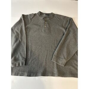 Men's Gray 3 Button Henley XXL‎